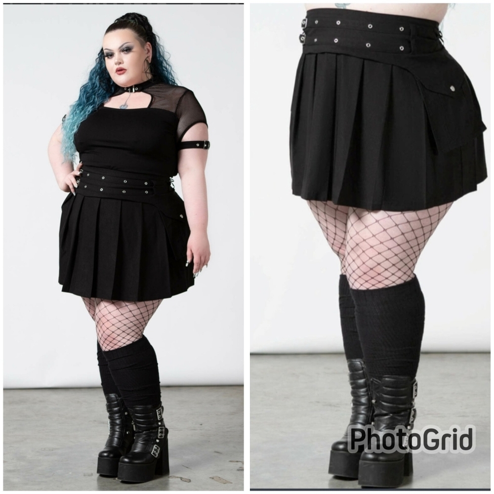 KILLSTAR Captive Spirit Mini Pleated Skirt With Pocket Size XXL NWOT